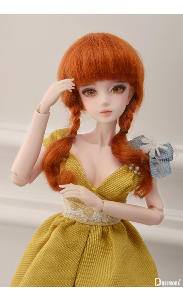 4-5 D. Carrot "  Long Straight Wig Dollmore  Fashion Doll Tylar wig 