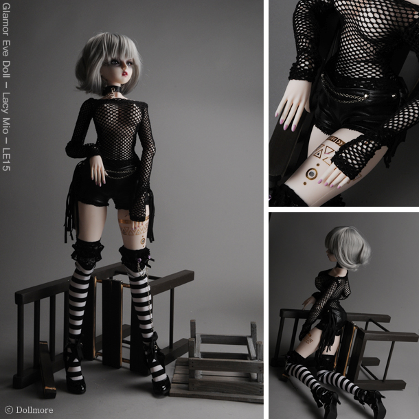 Glam Net All-in-one Black Dollmore clothes fit 1/3 BJD SD