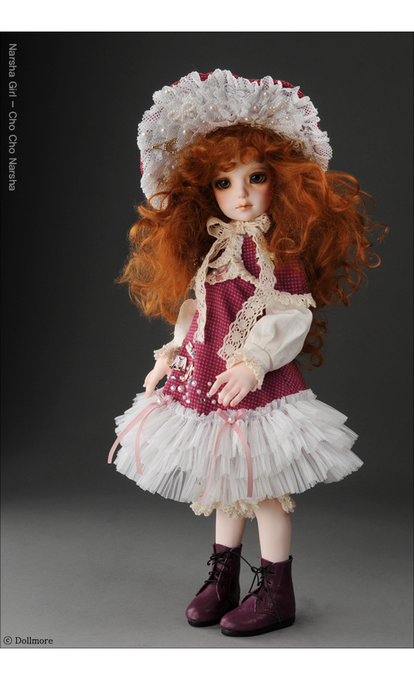 doll shoes narsha size narsha size - basic mallang boots (wine)