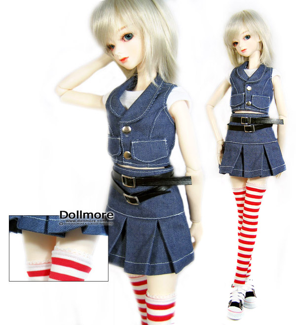 Striped Pattern Stocking W/&B DOLLMORE NEW 1//3 BJD elasitcity SD size
